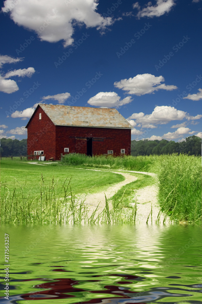 Barn and River Barn and River
