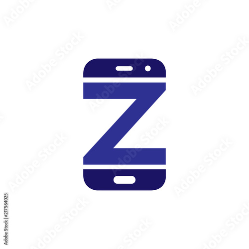 Z Initial letter with Smart phone logo icon vector
