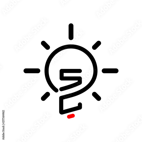 SC Initial Letter with creative bulb Logo vector element. Initial letter bulb Logo Template