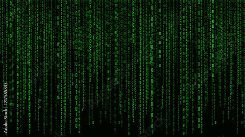 Digital background green matrix. Binary computer code. Vector Illustration. Hacker concept.