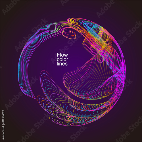Moving colorful lines of abstract background