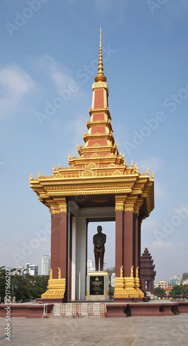 Statue of King Father Norodom Sihanouk at Samdach Chounnath garden in Phnom Penh. Cambodia photo