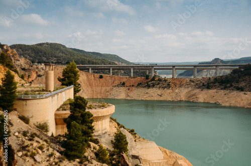 Blue-green water reservoir of Contreras, Spain