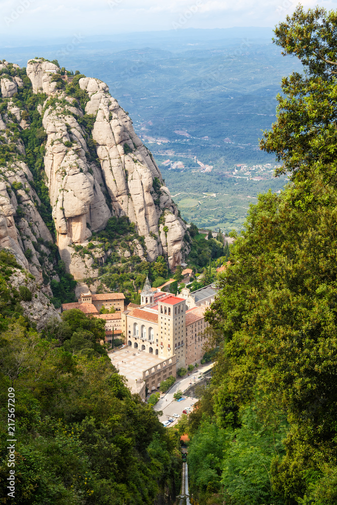 Montserrat Kloster Barcelona Spanien Hochformat Katalonien Reise Aussicht