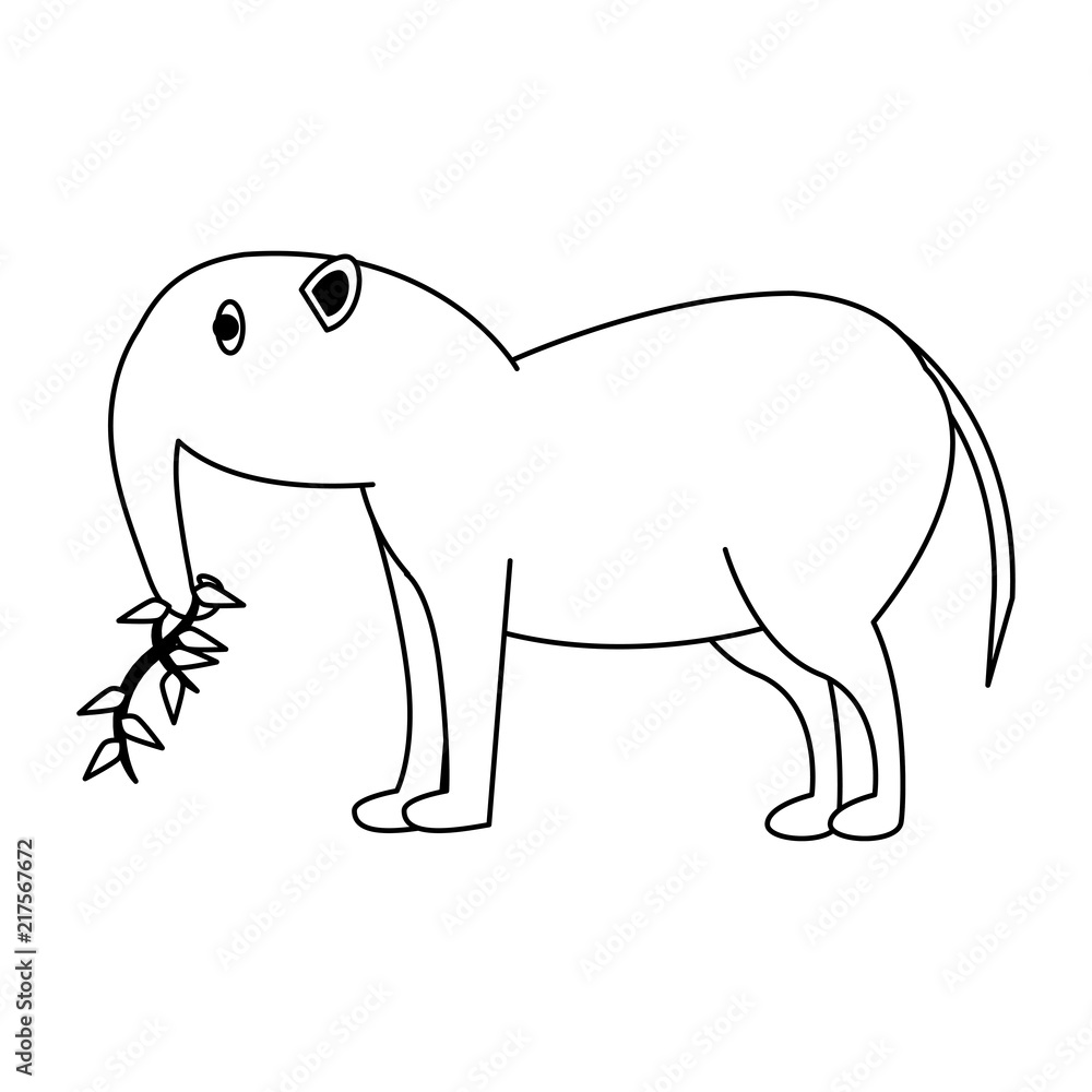 Anteater wild animal cartoon vector illustration graphic design