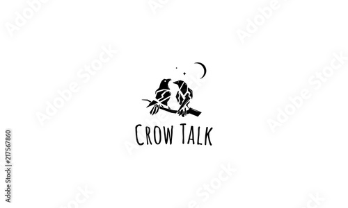 Crow talk vector logo image