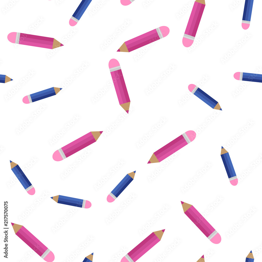 The Seamless pattern of colored pencils randomly The Seamless pattern of colored pencils randomly