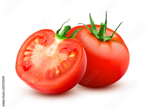 tomato isolated on white background, clipping path, full depth of field