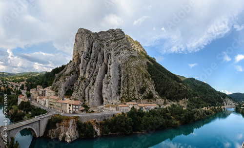 Rocher de la Baume - unusual shaped rock in Sisteron, Alpes-de-Haute-Provence, France