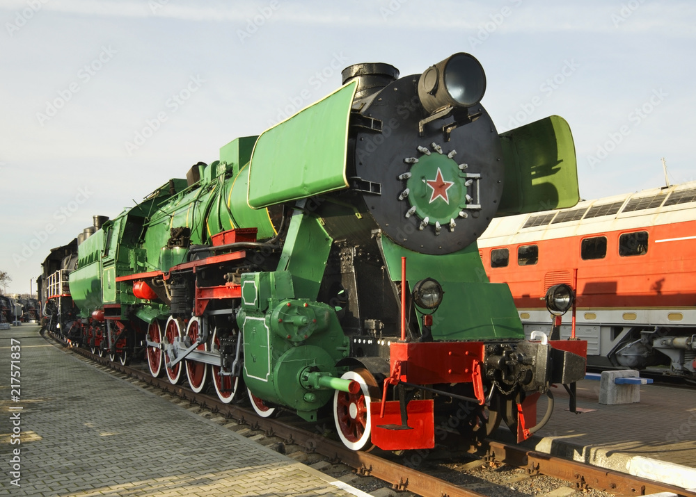 Old locomotive in Brest. Belarus Old locomotive in Brest. Belarus