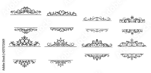 Vintage vector swirl frame set