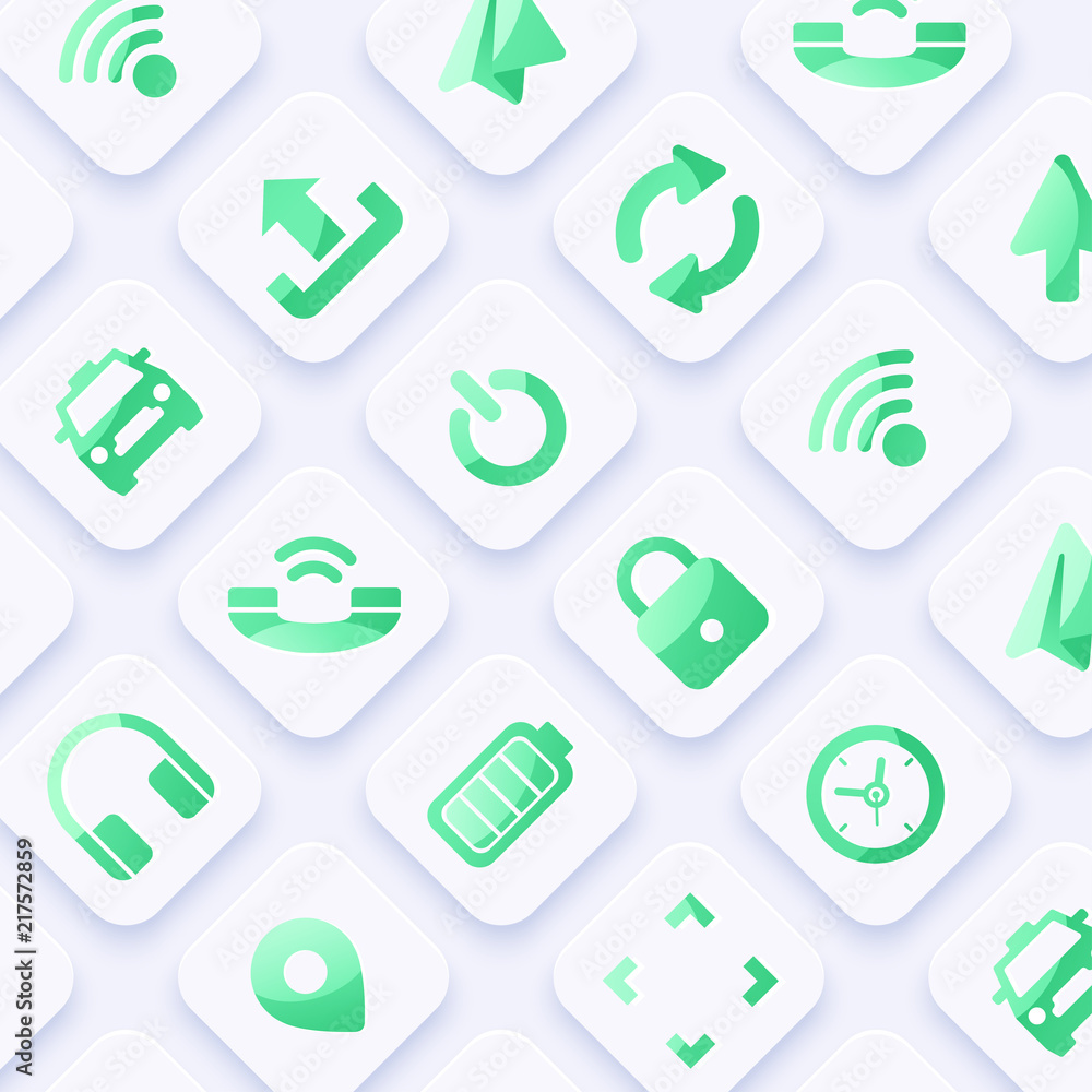 Icon Set for Mobile Interface on White Background : Vector Illustration Icon Set for Mobile Interface on White Background : Vector Illustration
