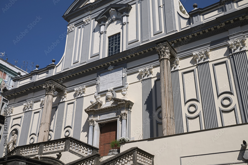 Naples, Italy - July 24, 2018 : San Paolo Maggiore dome