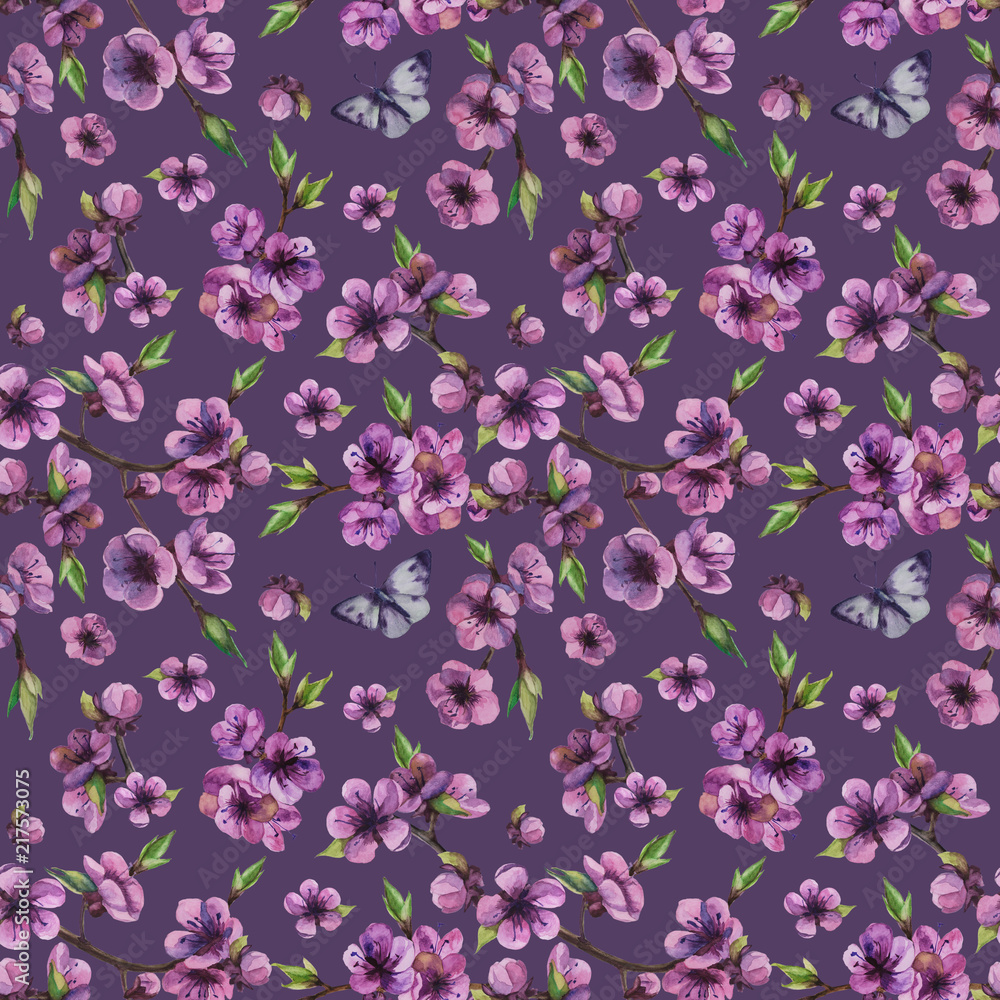 flowers seamless pattern. Hand drawn watercolour illustration. Wallpaper or fabric design. flowers seamless pattern. Hand drawn watercolour illustration. Wallpaper or fabric design.