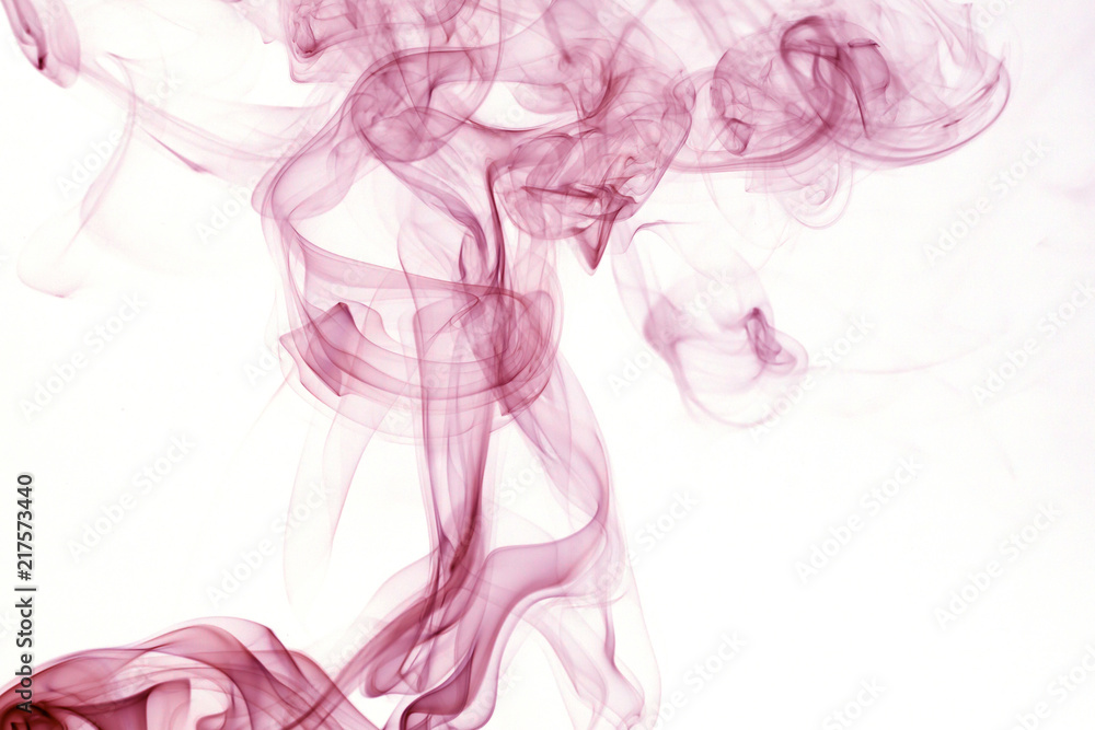 Fototapeta premium Purple smoke on white background