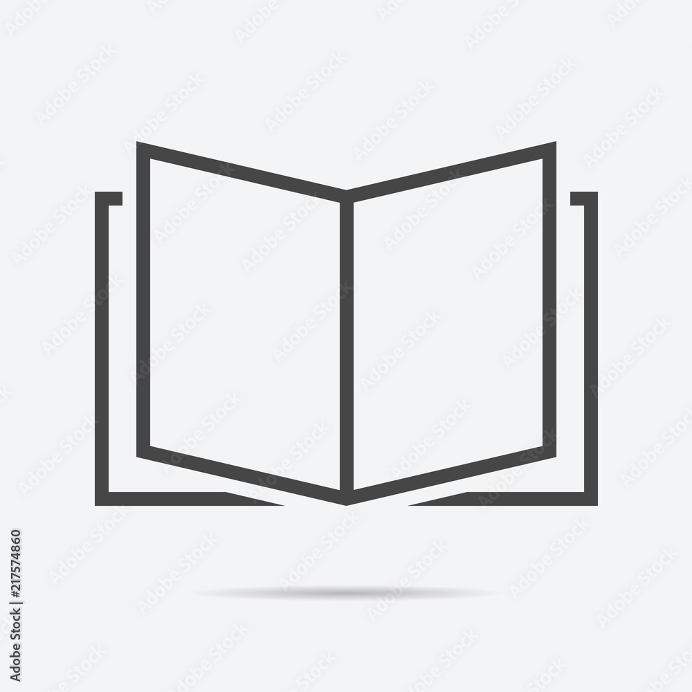 Book icon flat style isolated on background. Book sign symbol for web site and app design. Book icon flat style isolated on background. Book sign symbol for web site and app design.