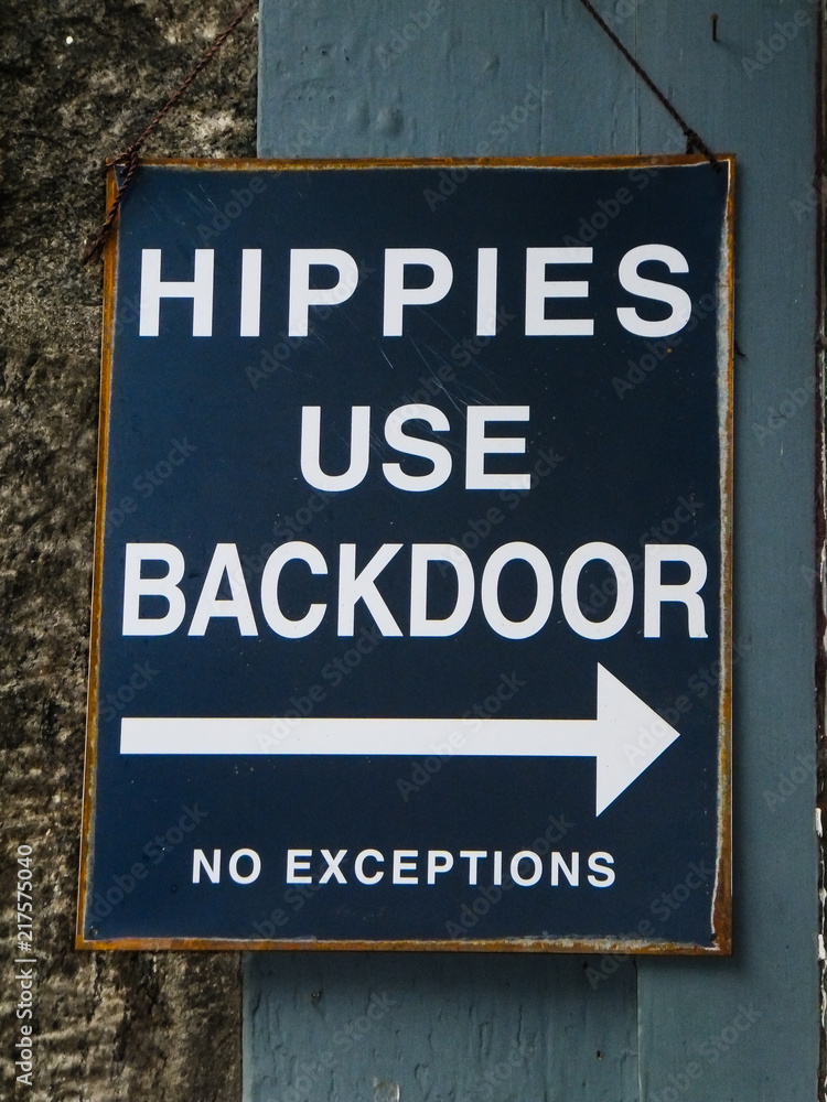 Fototapeta Backdoor hippie znak