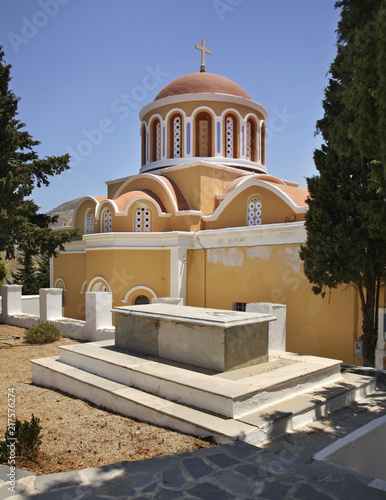 Ekklisia Evaggelistria church in Ano Symi. Greece photo