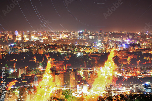 Wallpaper Mural Urban night cityscape abstract collage with star tracks Torontodigital.ca