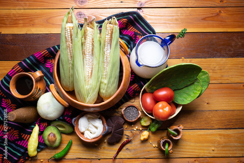 Table with mexican ingredients