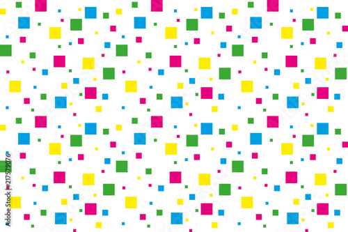 background of squares in yellow, magenta, green and blue