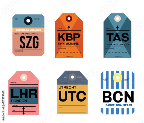 kiyv tashkent salzburg utrecht barcelona london baggage tag