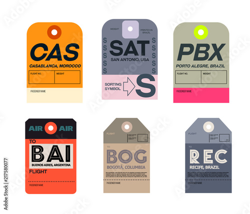 buenos aires bogota recife casablanca san antonio porto alegre baggage tag