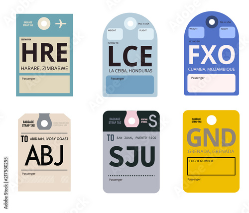 abidjan san juan grenada harare la ceiba cuamba baggage tag