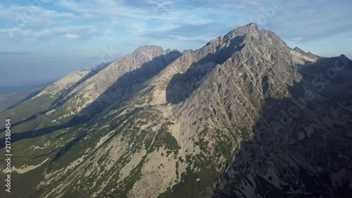 Aerial view of Gerlachov Peak (Gerlachovsky stit) and High Tatras mountains, Slovakia photo