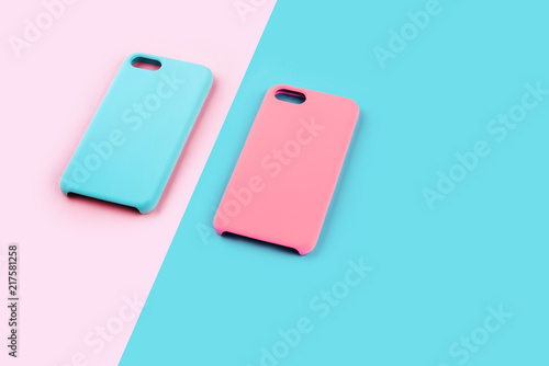 Blue and pink pastel color of phone case