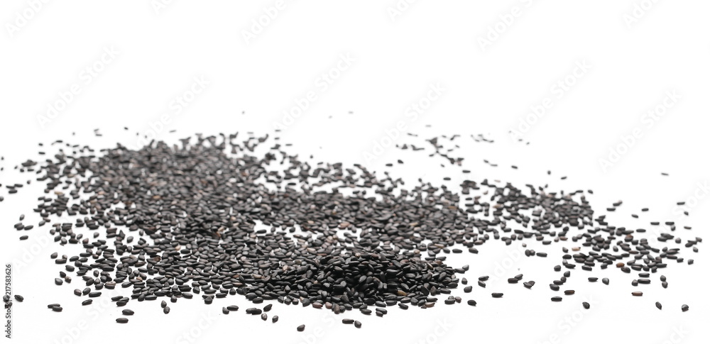 Chia seed pile isolated on white background Chia seed pile isolated on white background