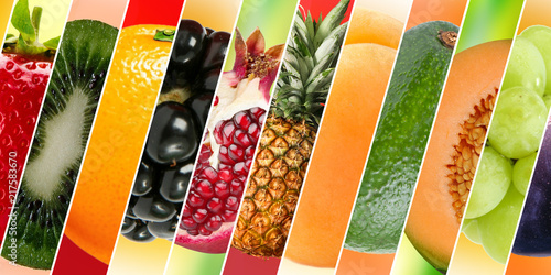 Diferentes frutas, com diferentes texturas e cores