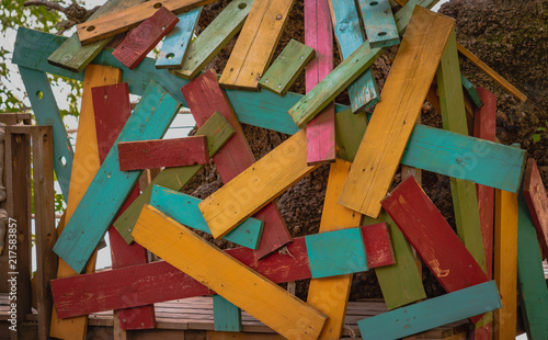 Colorful boards on the playground