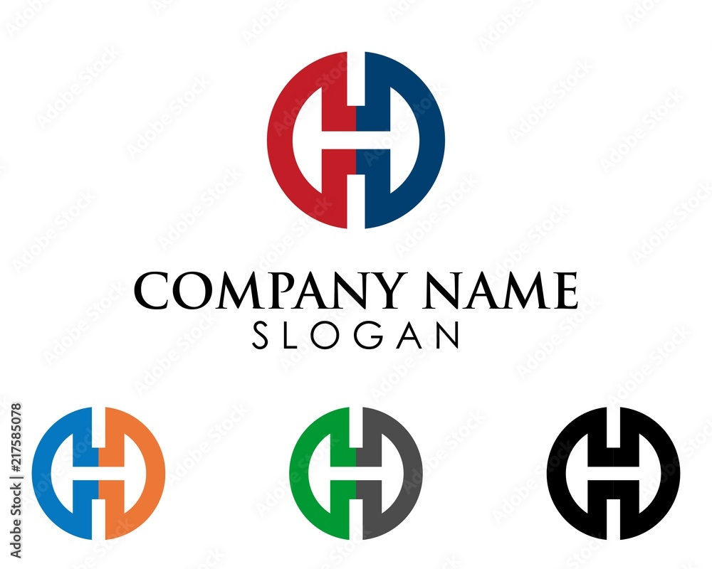 Obraz premium Circle Logo H letter template 1