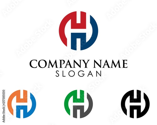 Free Download Circle Logo H letter template - GFXLoad