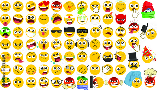 Big set of emoicons in a flat design photo