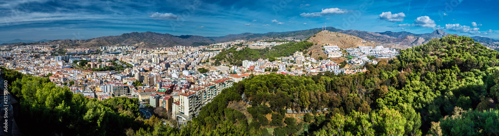 Panorama of Malaga city. Andalusia, Spain