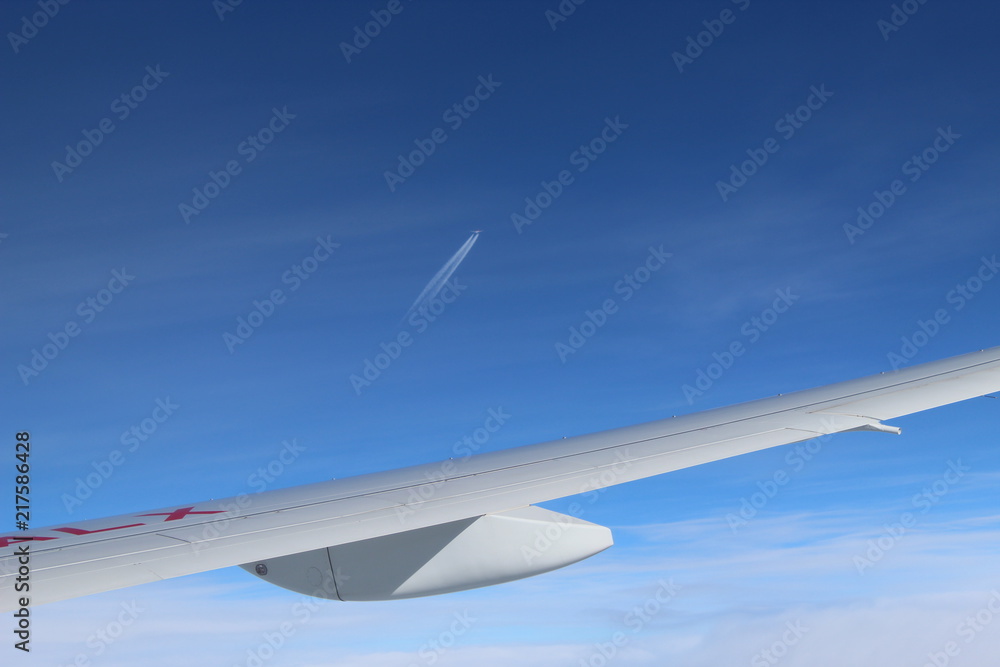 Fototapeta premium Plane seen from another plane