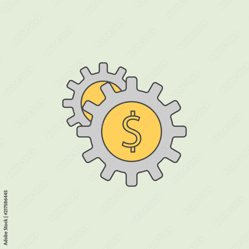 money in gear icon. Element of banking icon for mobile concept and web apps. Field outline money in gear icon can be used for web and mobile money in gear icon. Element of banking icon for mobile concept and web apps. Field outline money in gear icon can be used for web and mobile