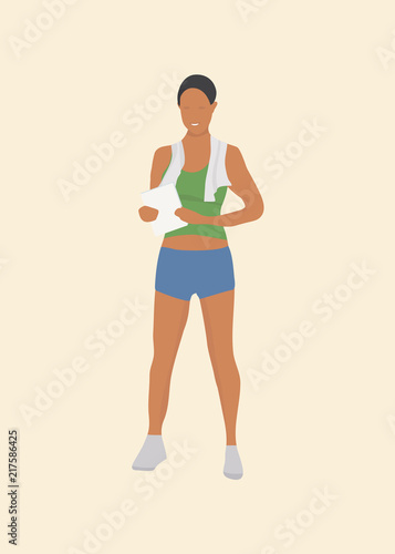 Fitness trener on a pink background