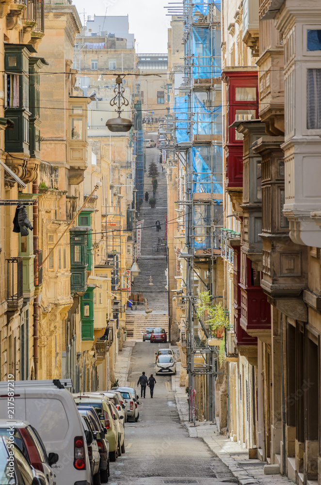 Valetta, Malta - June 2018: Couple enjoying a walk in the old city
