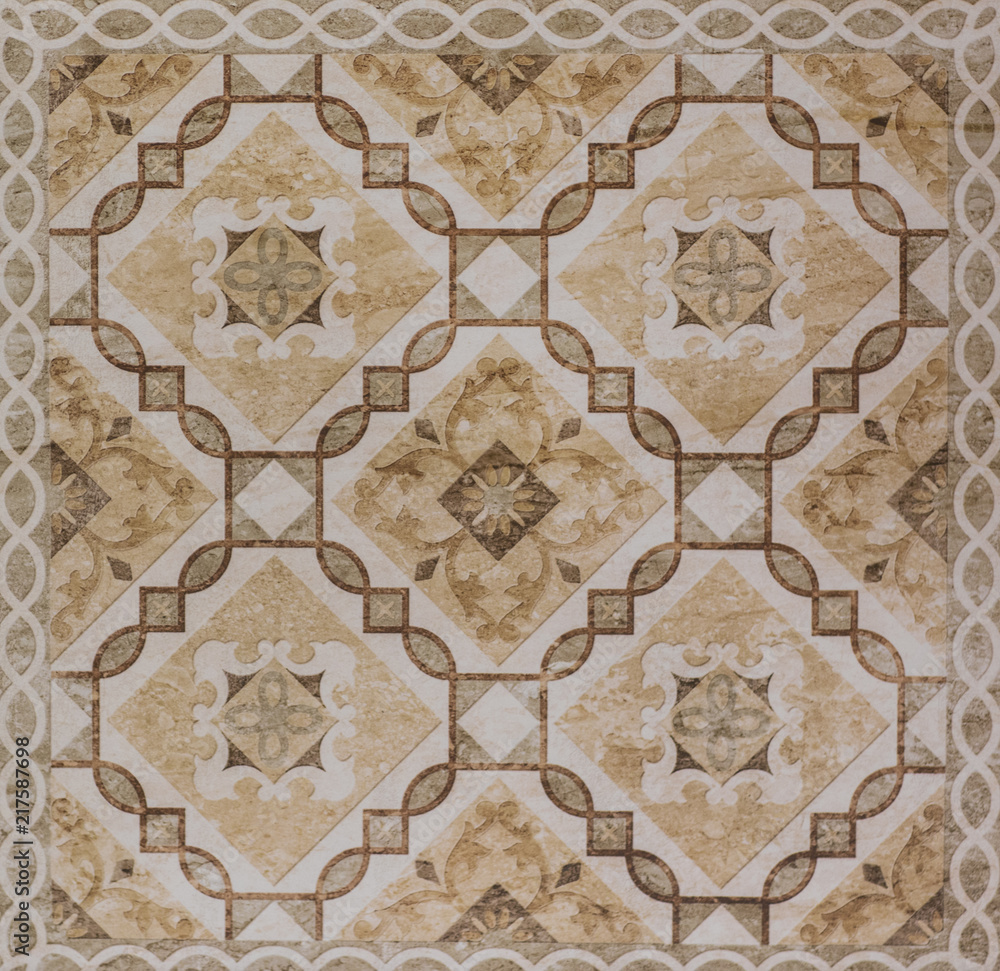 Obraz premium ceramic tile, abstract mosaic ornamental geometric pattern