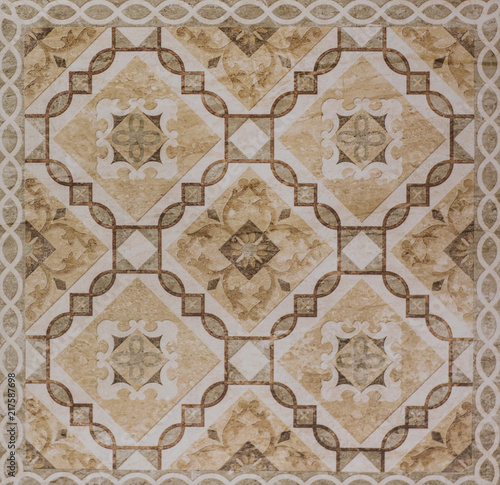 ceramic tile, abstract mosaic ornamental geometric pattern