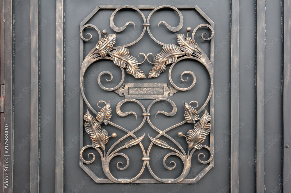 Metal forged background. Metal gate. Close up. Metal forged background. Metal gate. Close up.
