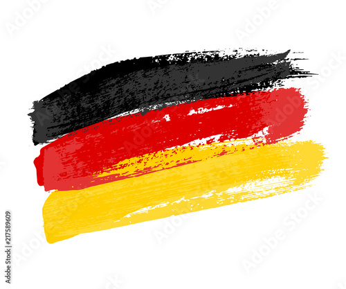 German flag made of brush strokes. Vector grunge flag of Germany isolated on white background.