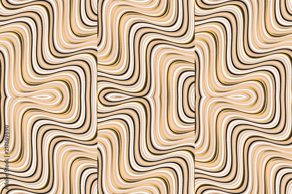 Fototapeta premium Abstract textured waves geometric seamless pattern