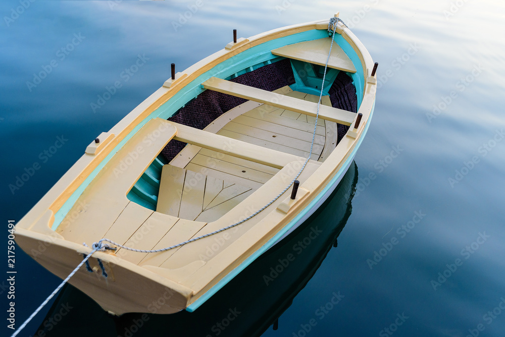 Small boat at sea in the harbor