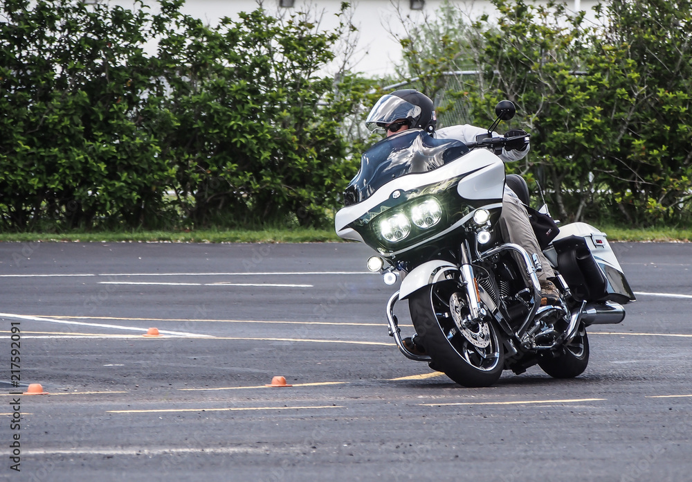 Motorcycle on Obstacle Course