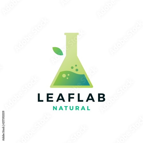 leaf lab nature logo vector icon illustration