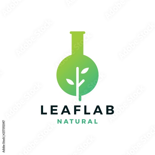 leaf lab nature logo vector icon illustration